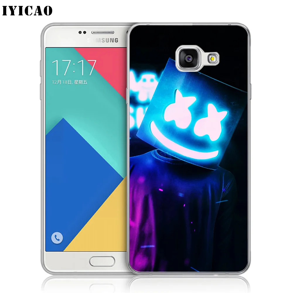 Мягкий силиконовый чехол для телефона IYICAO Marshmello DJ из ТПУ Samsung A10 A30 A40 A50 A70 M10 M20 M30 |
