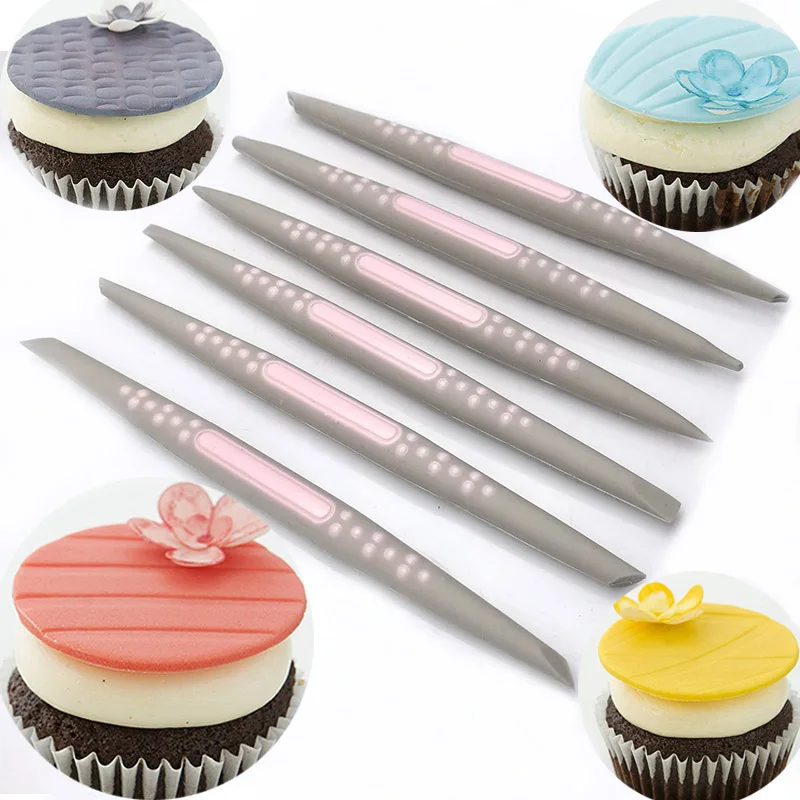 

6Pcs/set Fondant Cake Sugar Soft Tip Shapers Modelling tool Cakes Cupcake Decorating Flower Modelling Craft Clays Tools
