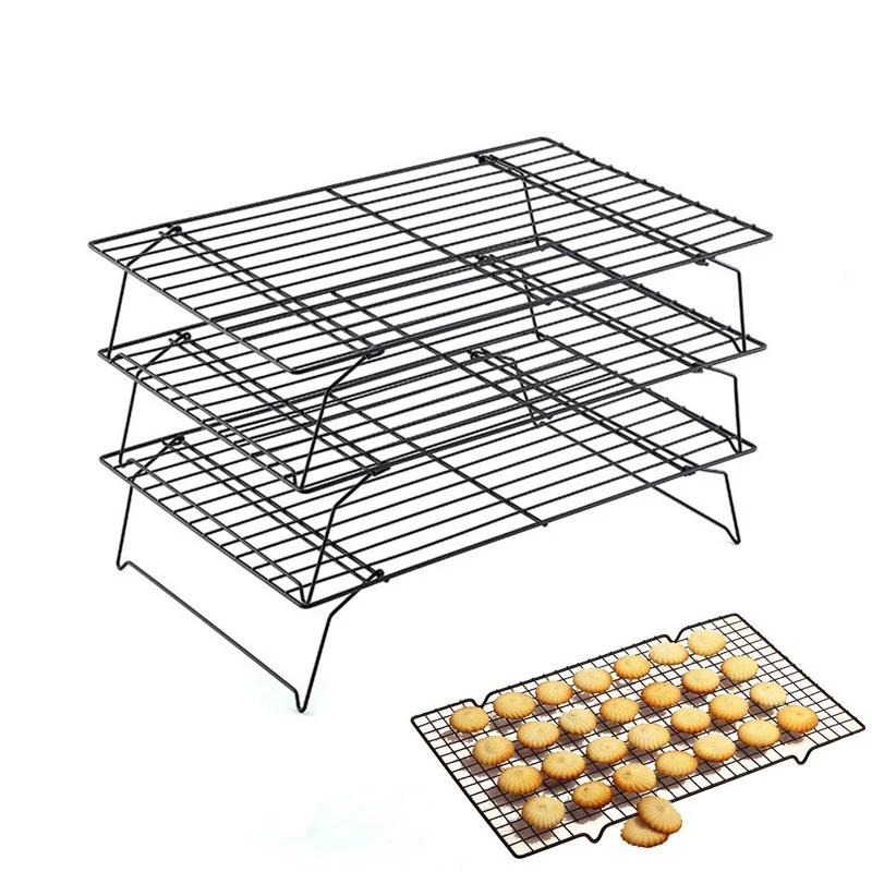 Urijk Hot Brand 3Layers Baking Inserts Kitchen Pastry Stand Stainless Steel Nonstick Cooling Rack Cake Cookies Bread Bakeware | Дом и сад