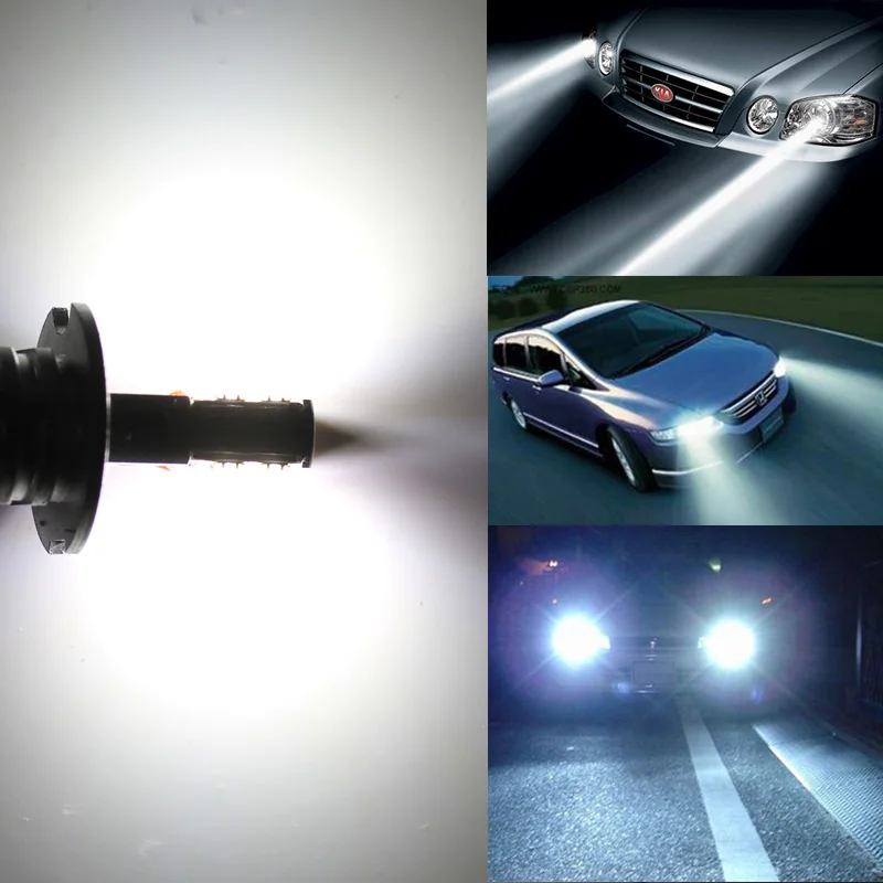 2 шт. H1 H3 светодиодные лампы с острым чипом белого цвета 12 SMD 750LM DRL дневные ходовые
