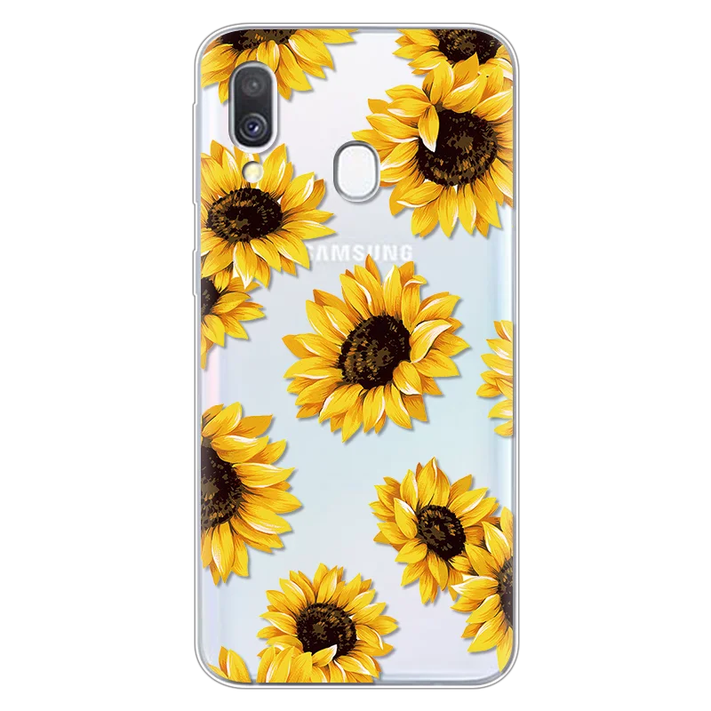 Роскошный чехол с цветами для samsung Galaxy A40 A30 A50 A70 A60 A10 чехол модный силиконовый мягкий чехол из ТПУ чехол для телефона чехол s Capa Funda