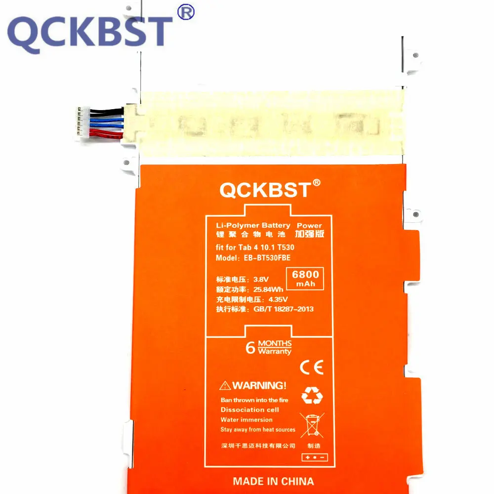 Сменный аккумулятор QCKBST для Samsung GALAXY Tab 4 T530 T531 T535 планшета 6800 мАч с аккумулятором