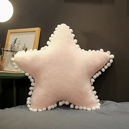 Pink star Снежные шары, натуральные плюшевые подушки, яркие цвета, облако, корона, луна, звезда, в форме сердца, подушка, декор для детской кроватки, фланелевое одеяло, постельные принадлежности - Цвет: Pink star