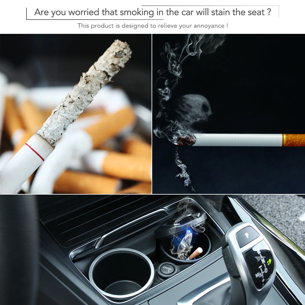 1 шт. портативный автомобильный Грузовик Светодиодный сигаретный пепельница для