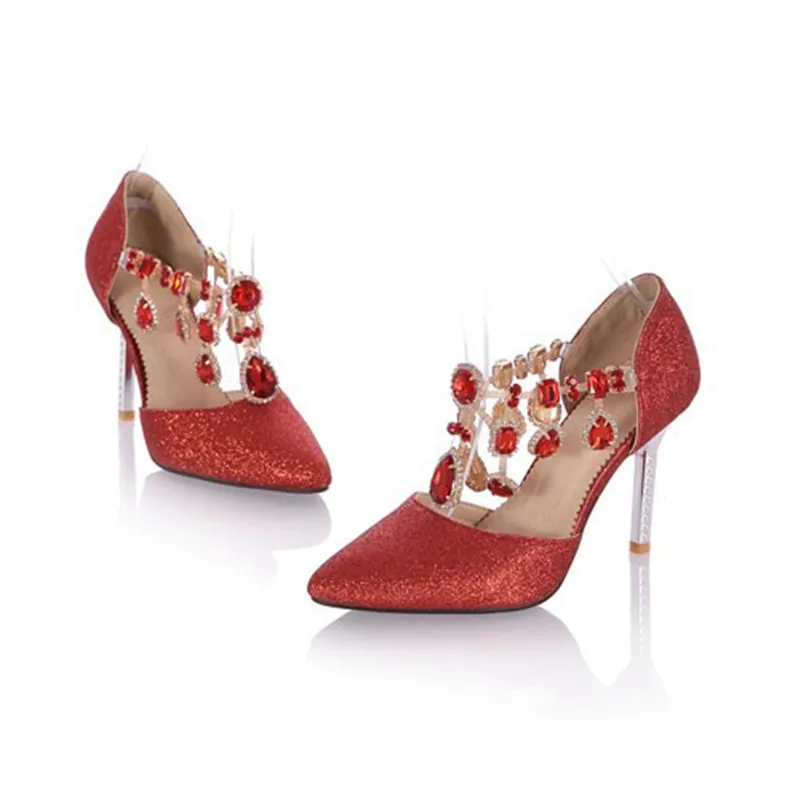ENAMYLA/женские блестящие туфли-лодочки со стразами и острым носком Женские