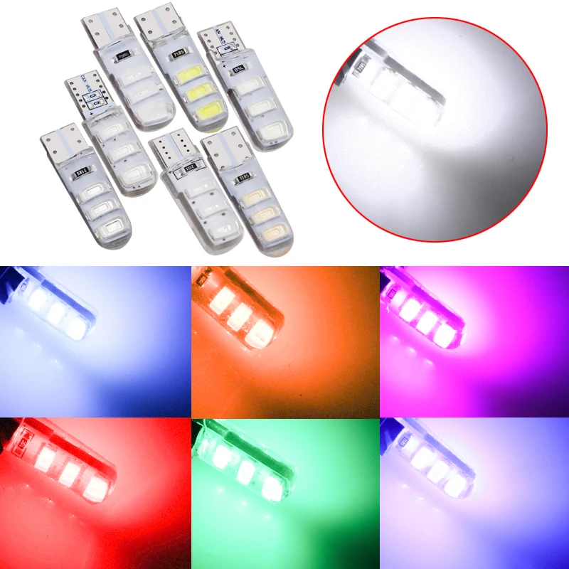 5 шт. T10 W5W силикагелевые 6 SMD 5630 5730 Светодиодные Автомобильные внутренние фары WY5W 194