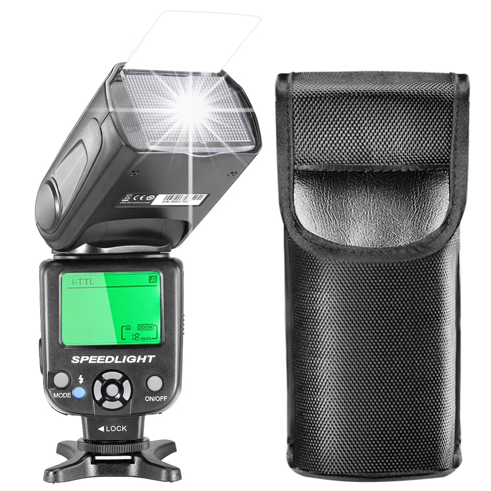 Вспышка Neewer i-ttl Speedlite с ЖК-дисплеем+ жесткий диффузор+ Защитная сумка для Nikon/Canon