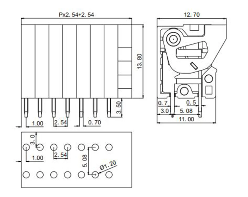 30 шт. PCB пружинный клеммный блок 2,54 мм шаг, вертикальный 141V-2.54, IEC130V6A CE Rohs UL150V2A 26-20AWG