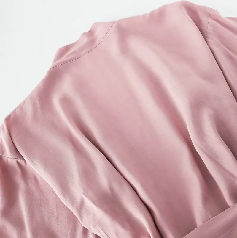 YUXINBRIDAL Новое однотонное хлопковое кимоно Mauve халаты с кружевной отделкой женское свадебное платье халат пижамы белый