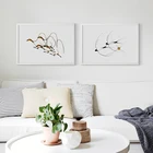 07 г абстрактная линия птицы-ласточки Лебедь A4 холст Художественная живопись печатный плакат картина стены гостиной прикроватный домашний декор Фреска