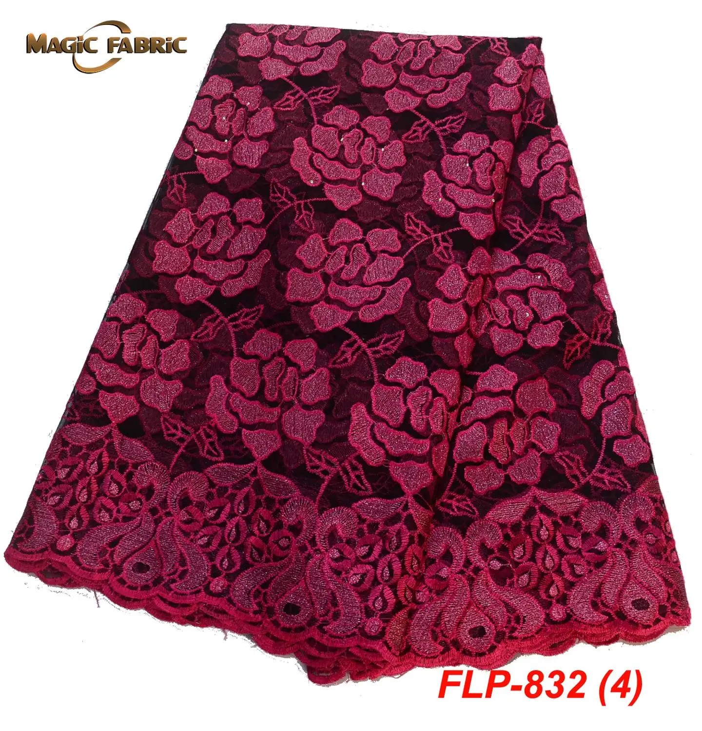

Best Selling African Lace Fabric With Rhinestone Nigerian French Lace Fabric High Quality African Tulle Lace Fabric FLP-832