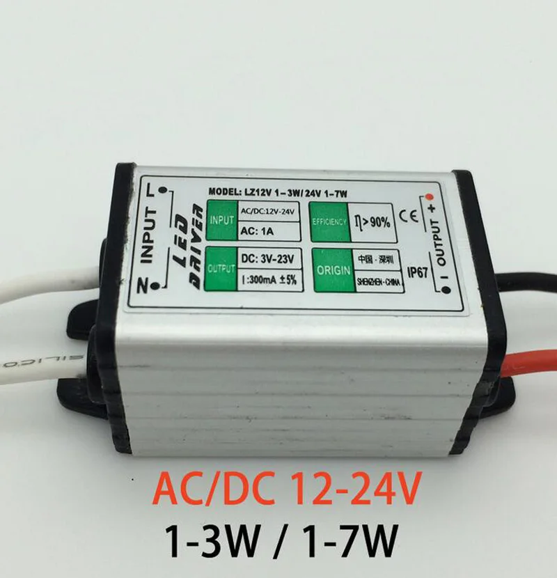

LED driver AC/DC24V 5W 1-7*1W Waterproof 24V Step-down Constant current power supply 10pcs