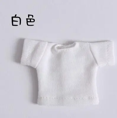 white Новая Одежда для куклы ob11 bjd полосатая футболка для 1/12 bjd, obitsu11, ob11 аксессуары для куклы одежда - Цвет: white