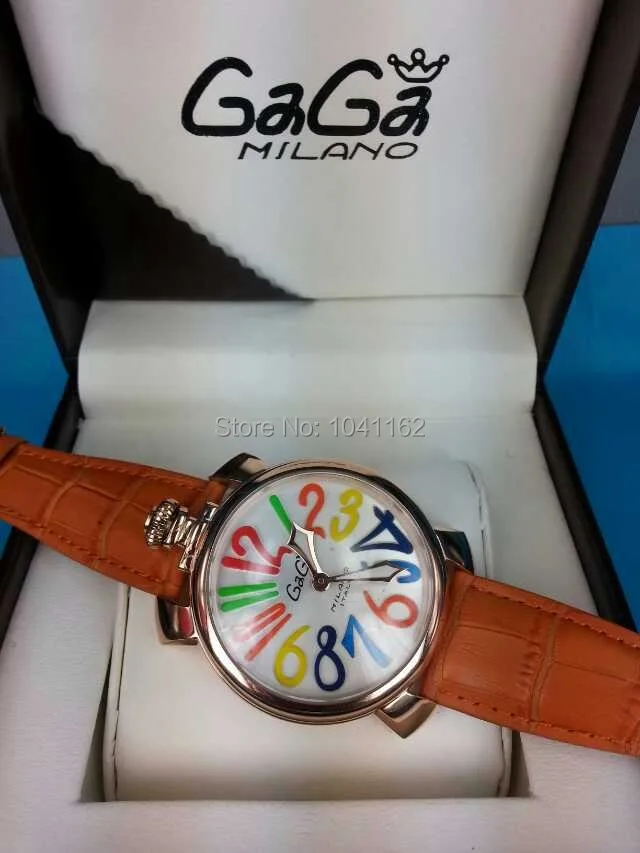 gaga personality the trend of fashion circle big dial digital mechanical women's watch The orange |