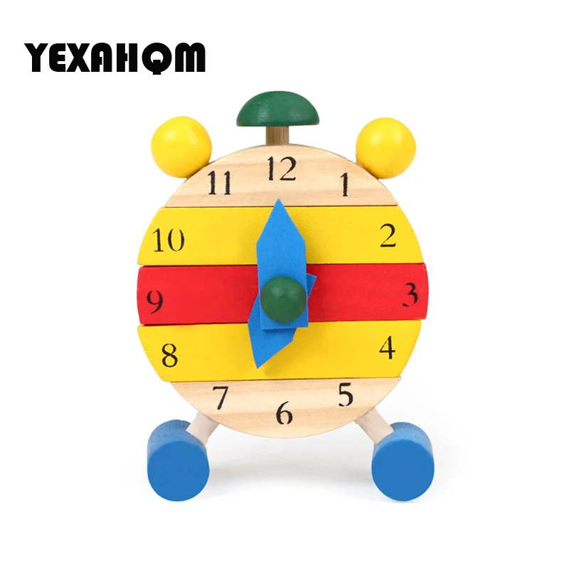 YEXAHQM Funny Wooden Assembled Disassemble Blocks Clock Interesting Gifts Children Education Toys Early Teaching | Игрушки и хобби