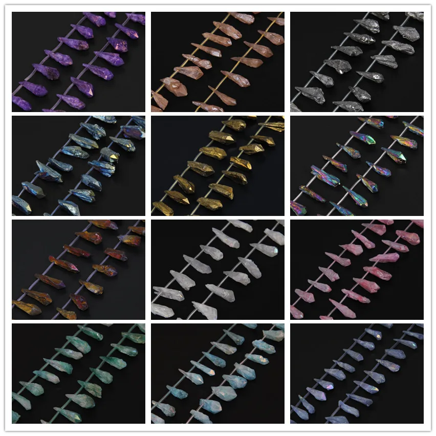 14 цветов на выбор оптовая продажа полная прядь натуральный Титан AB кварцевая