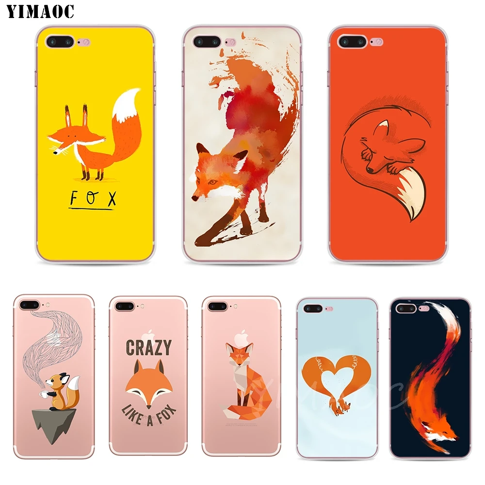 YIMAOC Animal puzzle foxes fox Soft TPU Silicone Case Cover for iPhone 8 7 6 6S Plus 5 5S SE X XS Max XR Shell Cases |