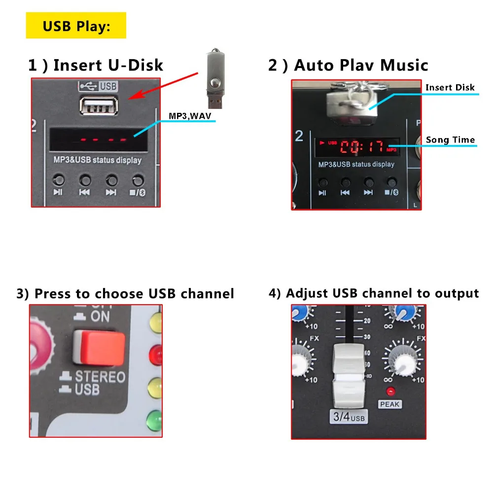 Lomoeho AM F4 2 подойдет как для повседневной носки так + 1 стерео 4 Каналы Bluetooth USB 48В