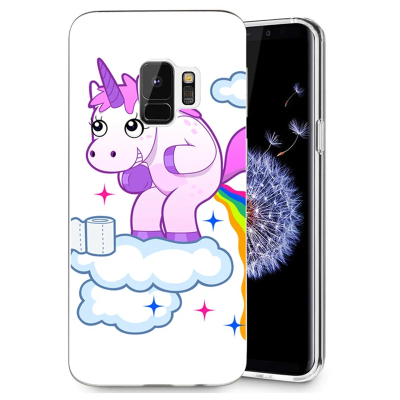 Case For Samsung Galaxy S3 S9 S9Plus S8 Plus S7 edge Note 8 Unicorn Painted Clear Soft TPU Silicone Fundas R038 |