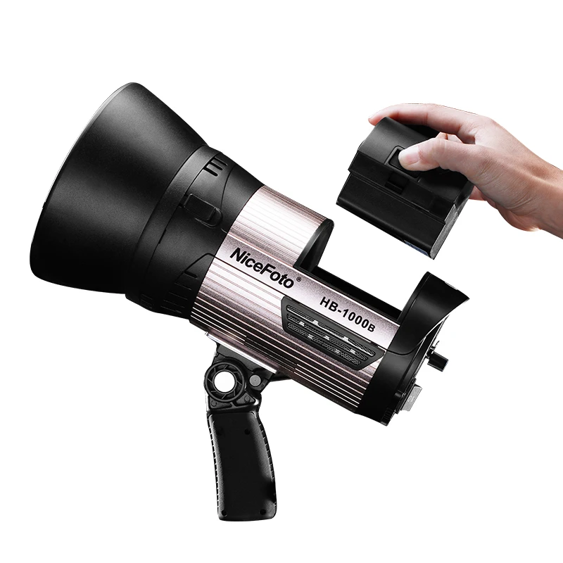 NiceFoto HB 1000B 5500K Наружная Светодиодная лампа для видеосъемки с литий ионным