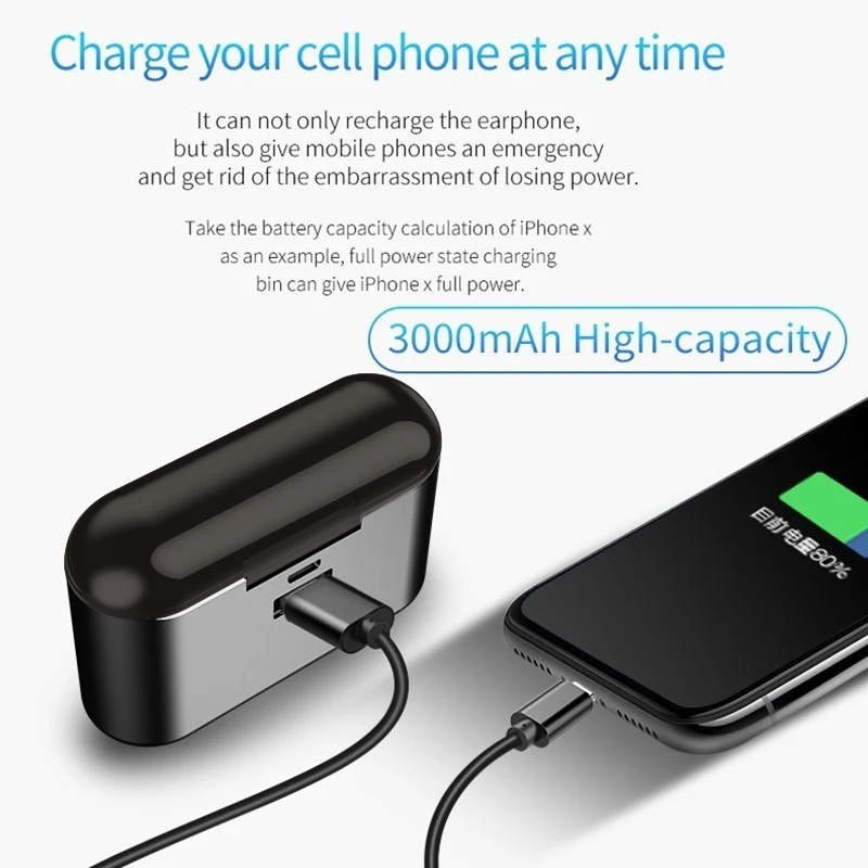 VTIN TWS беспроводные наушники Bluetooth 5,0 с 2200 мАч зарядным устройством USB выход ручной звонок 5D стерео гарнитура NFC наушники