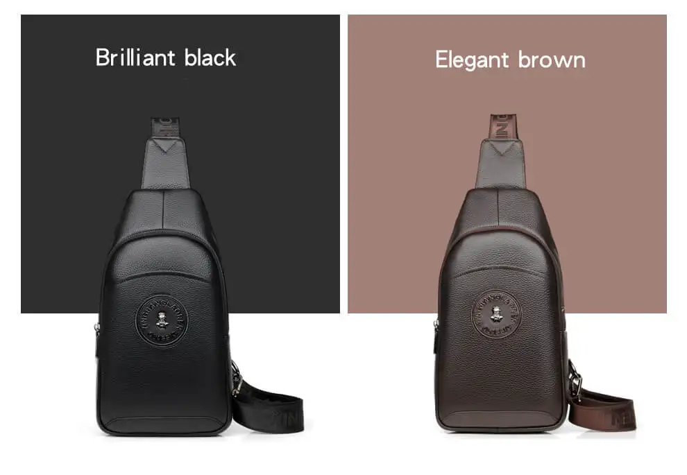PURANI Fashion Men Chest Bag Genuine Leather Messenger Shoulder Bag Men Travel High Quality Sling Chest Pack Real Leather Bags
