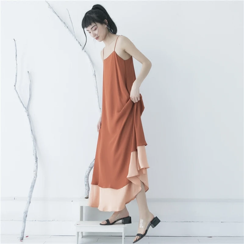 Cakucool 2020 Sexy Woman Bohemian Club Sleeveless Vest Long Dress Party Loose Flowy Double | Женская одежда