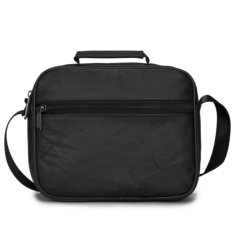 Сумка мессенджер мужская из натуральной воловьей кожи саквояж на плечо черная