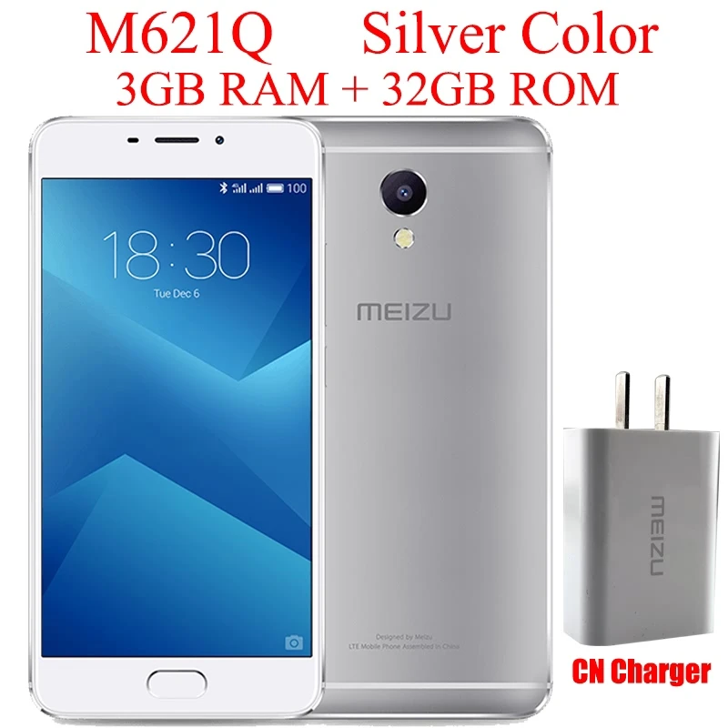 Meizu M5 NOTE 5 32ГБ Мировая версия М621Н 5.5 дюймов 1080Р Helio P 10 Восьмиядерный, 3ГБ ОЗУ, Графический Процессор, 13МП камера, 4000мА, mTouch, мобильный телефон - Цвет: CN Silver 3G 32G