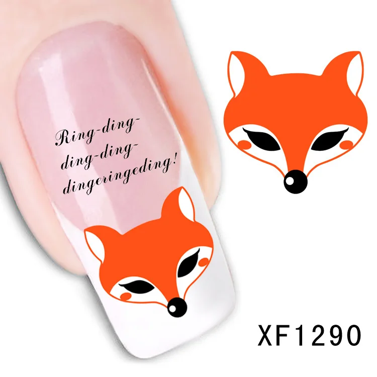 XF1290 Fashion Новый стиль Переноса Воды Наклейки 1 Листов 3D Дизайн DIY Nail Art Украшения