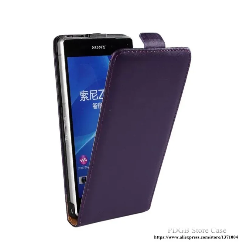 Роскошный вертикальный откидной чехол из натуральной кожи для sony Xperia Z1 Z2 Z3 mini Z4 Z5