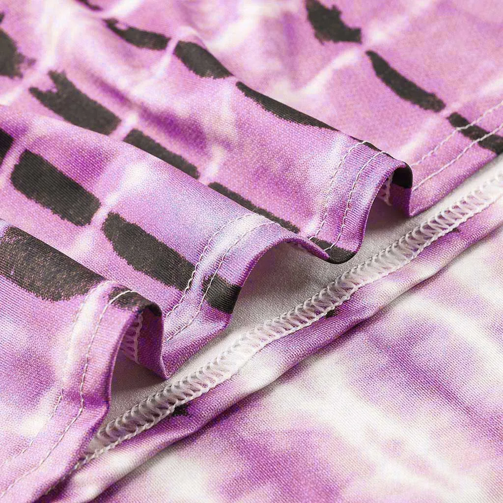 Летнее женское сексуальное платье, винтажное платье с принтом Tie Dye, с разрезом по бокам, длинное платье, вечерние, с закругленным подолом, с коротким рукавом, свободное Макси платье