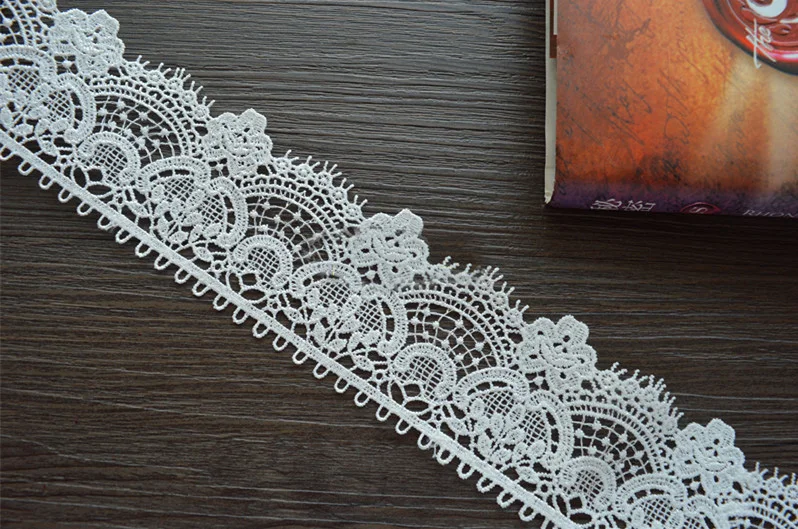 

10 yard 5cm 1.96" wide ivory embroidered tapes lace trim ribbon 1028598QL4K42