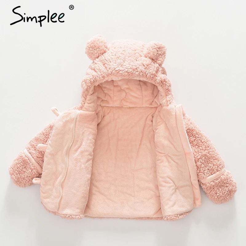 Детское меховое пальто Simplee утолщающие детские куртки для зимы милая мультяшная