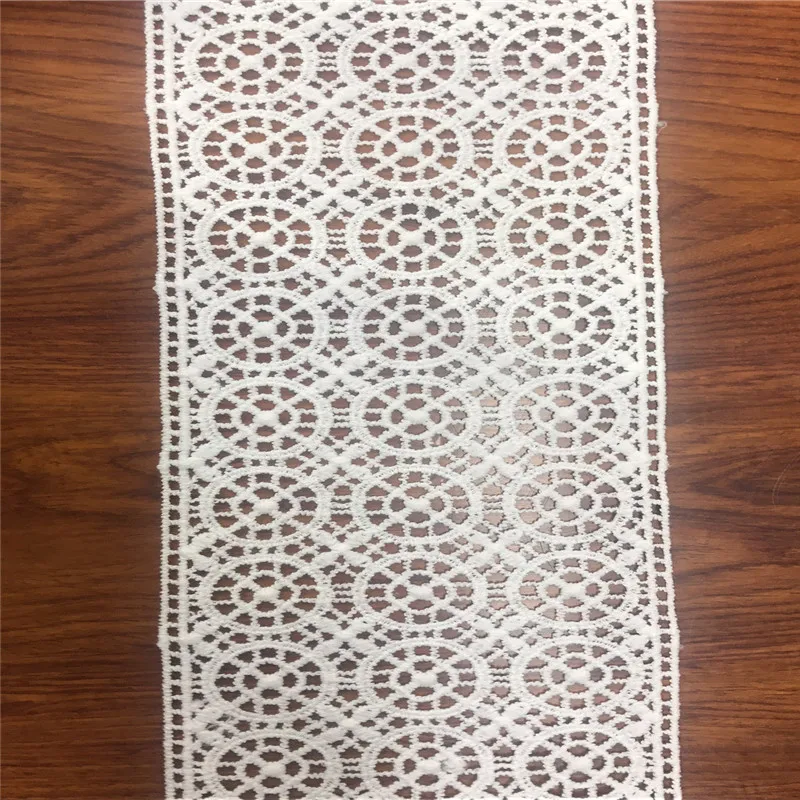 5 ярдов/партия Белый Полиэстер Круг вышитые кружева отделка ленты ручной работы