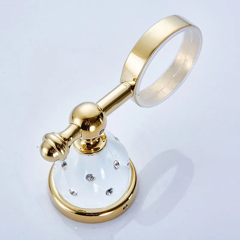 

Soap Dispensers Luxury Golden Wall Mounted Liquid Soap Holder With Gold Frosted Glass Container Bottle Bathroom Products 5218