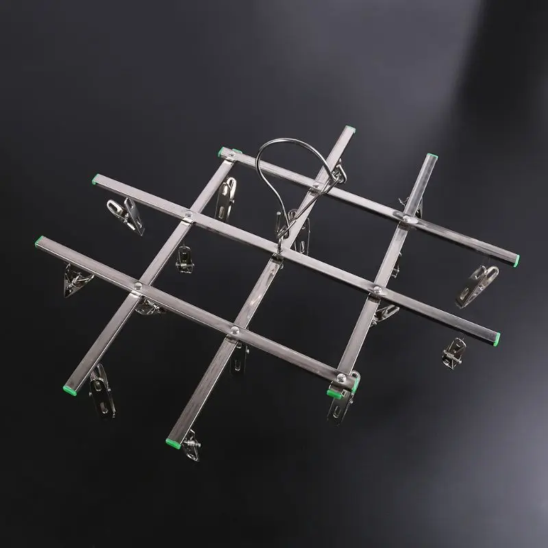 16 зажимов из нержавеющей стали ветрозащитная складная вешалка для белья носков