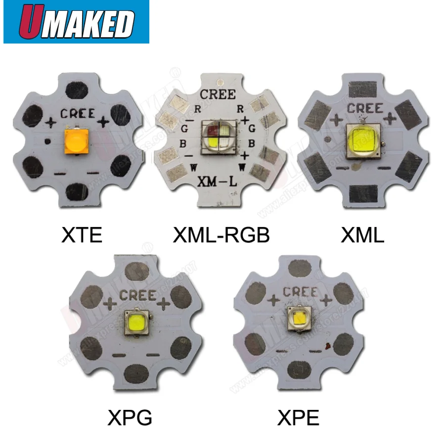 3 Вт 5 Вт 10 Вт CREE XML XPE XPG XTE светодиодный теплый белый RGB высокомощный светодиодный чип на 20 мм PCB