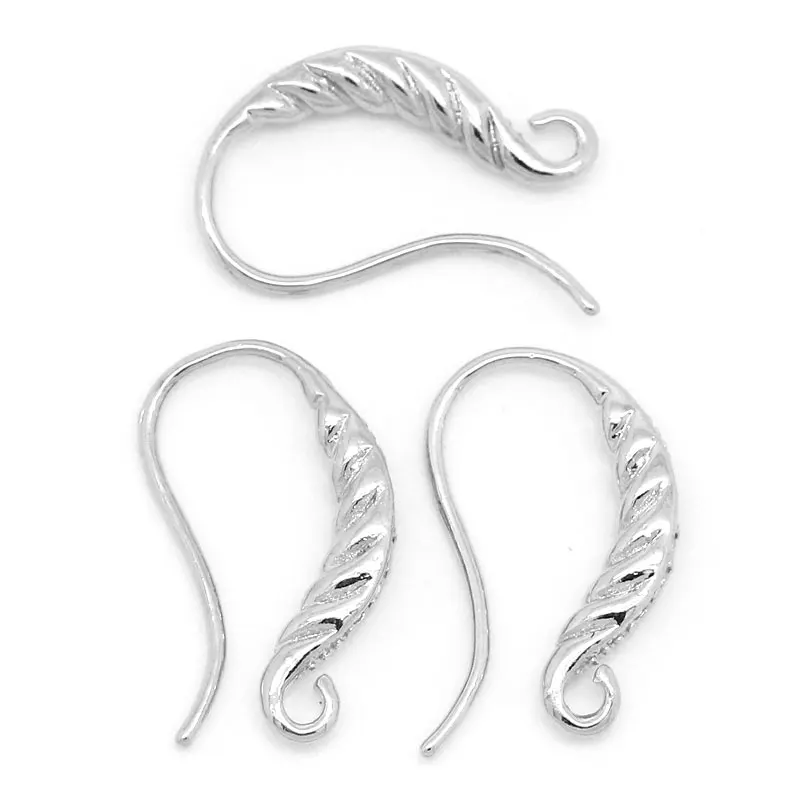 5 пар медных ушных проводов застежки для сережек Серебряный тон 18 мм x 14 |