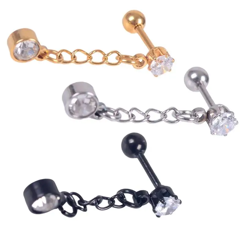 1 шт. панк крутые хрустальные циркониевые затычки для хряща Козелок Уха