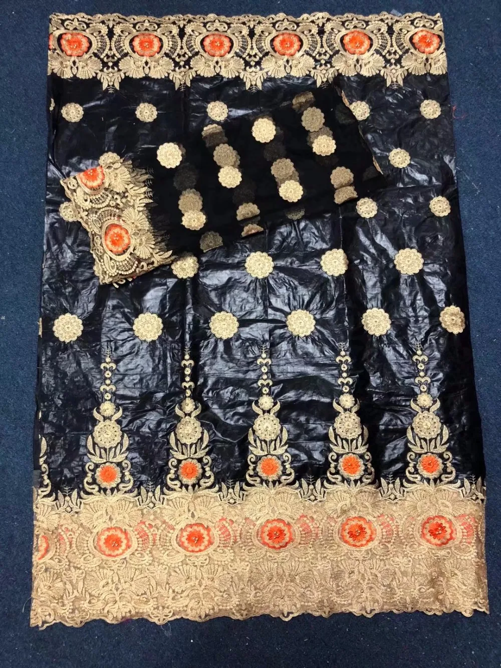 LIULANZHI bazin brode getzner african riche fabric blue cotton with 2yards tulle net lace 7yards/lot for party dress 6B62 | Дом и сад