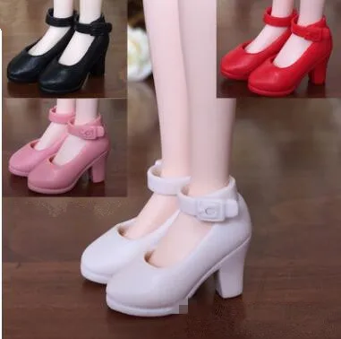 

New 4Pairs High Heel Shoes For Blythe Dolls 1/6 BJD Doll Accessories 1/6 Fashion Doll Shoes For Licca Mini Shoes For Momoko