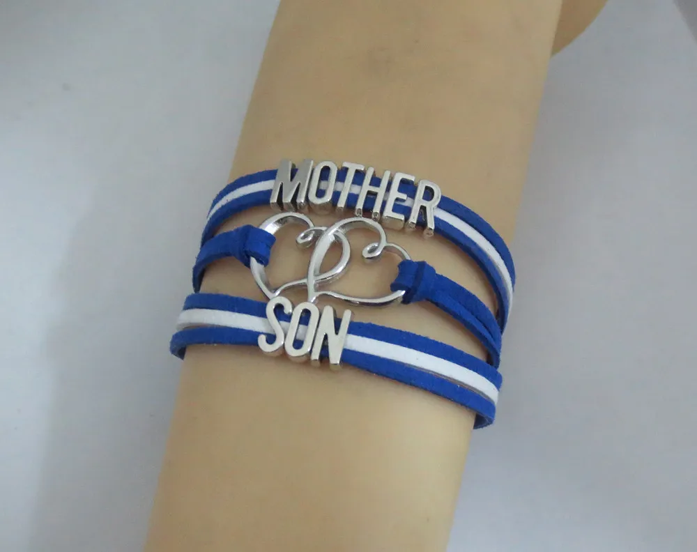 Модный браслет с подвесками для мамы и сына надпись Love son браслеты лучший подарок