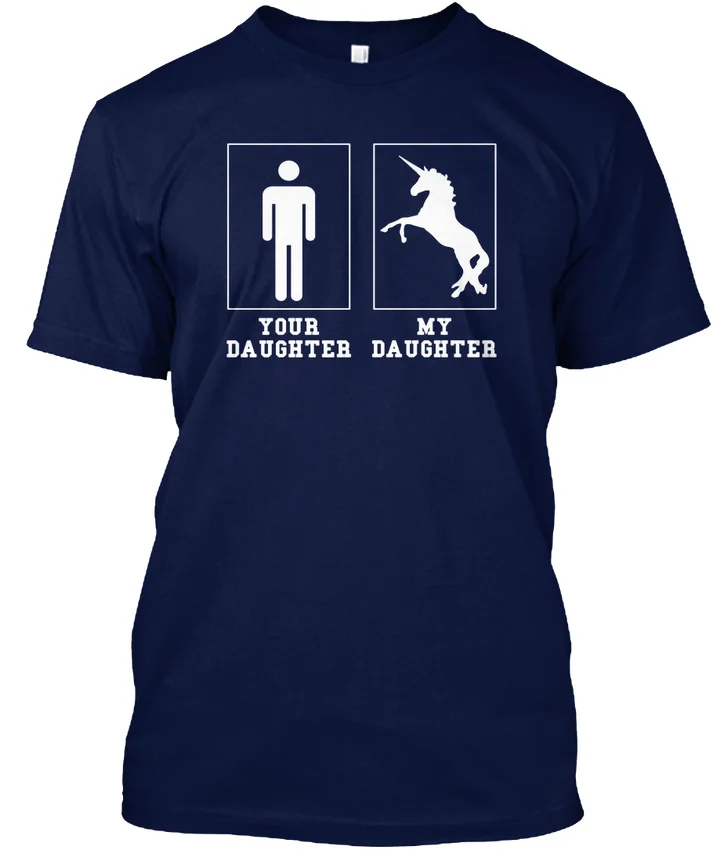 Смешной Единорог мама и папа | ваша дочь моя Популярные Tagless футболка|mom and dad|t-shirt