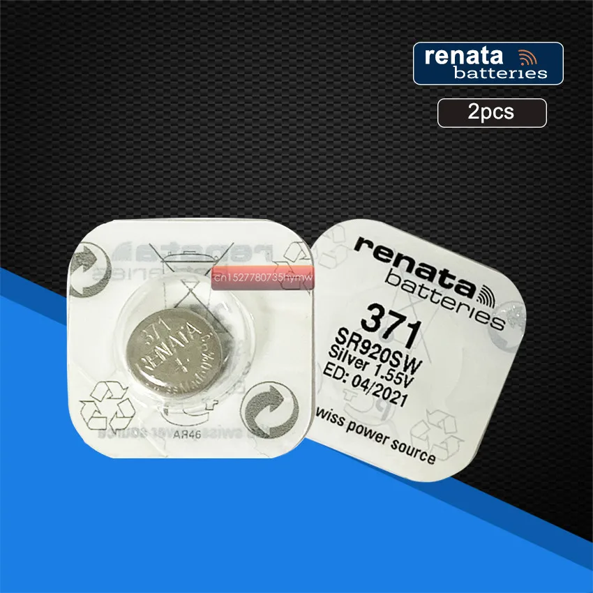 2 шт. Аккумулятор для часов с оксидом серебра RENATA 371 SR920SW 920 1,55 371 батареи renata 920