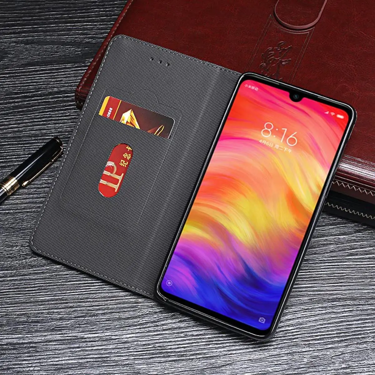 Чехол-книжка в винтажном стиле из искусственной кожи для Xiaomi Redmi Note 7, чехол-бумажник с подставкой для Redmi Note 7, чехол с отделением для карт и магнитной застежкой