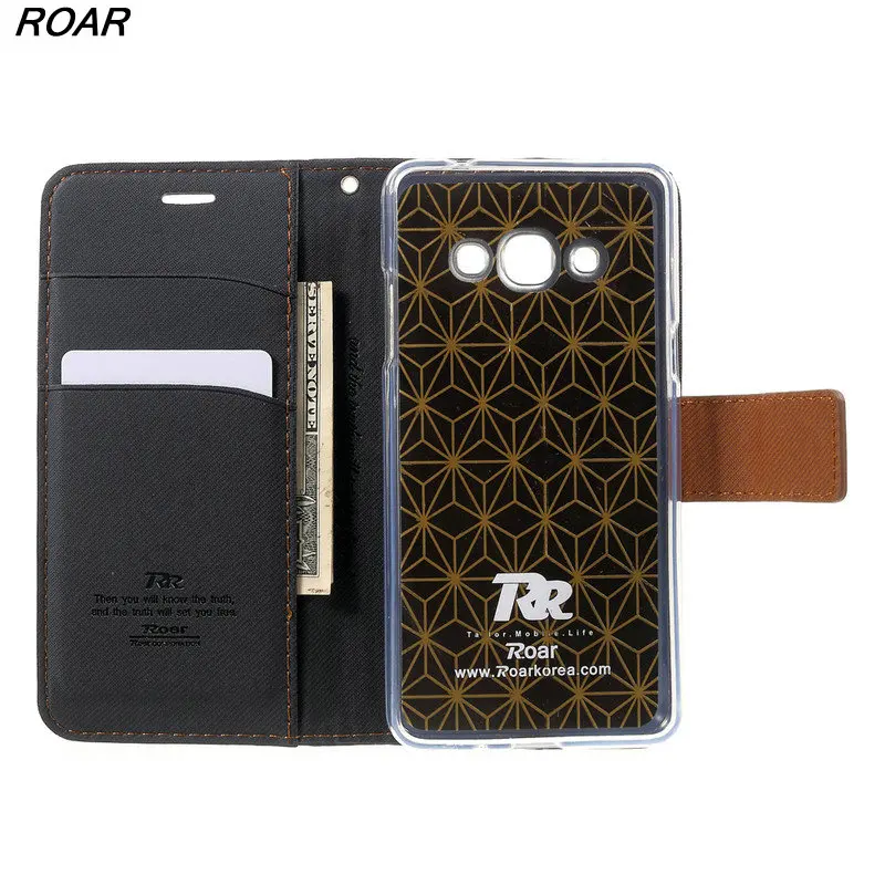 For Samsung J3 Pro Case Roar KOREA Diary Wallet Stand Twill PU Leather Phone Flip Cover for Galaxy J3110 | Мобильные телефоны и