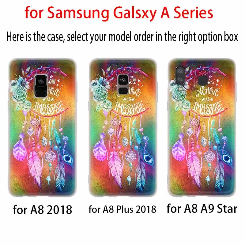 Чехол для Samsung A42 A52 A72 A32 A12 A71 A51 A70 A50 A20 A30 A20S A21S A50S A6 A7 A8 2018 Ловец снов акварельный