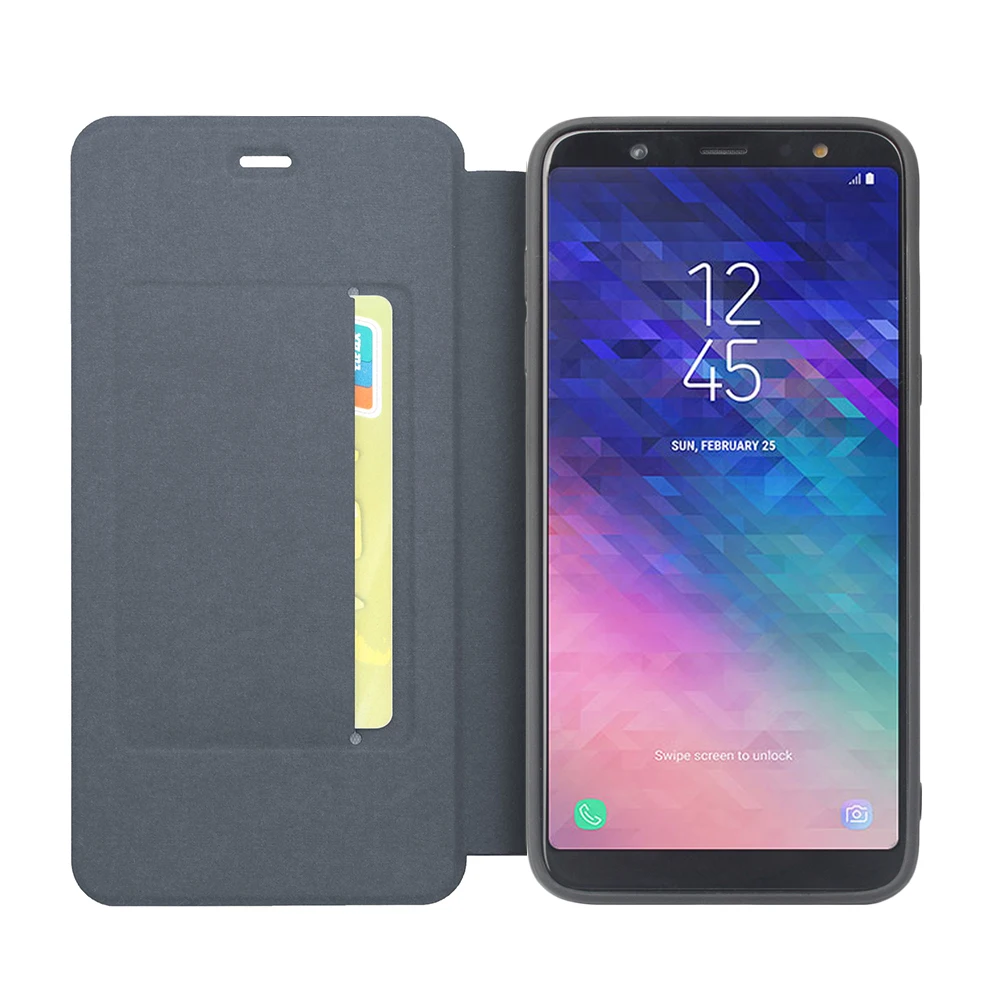 Оригинальный Высокое качество кожаный чехол для samsung Galaxy A6 плюс 2018 с откидной