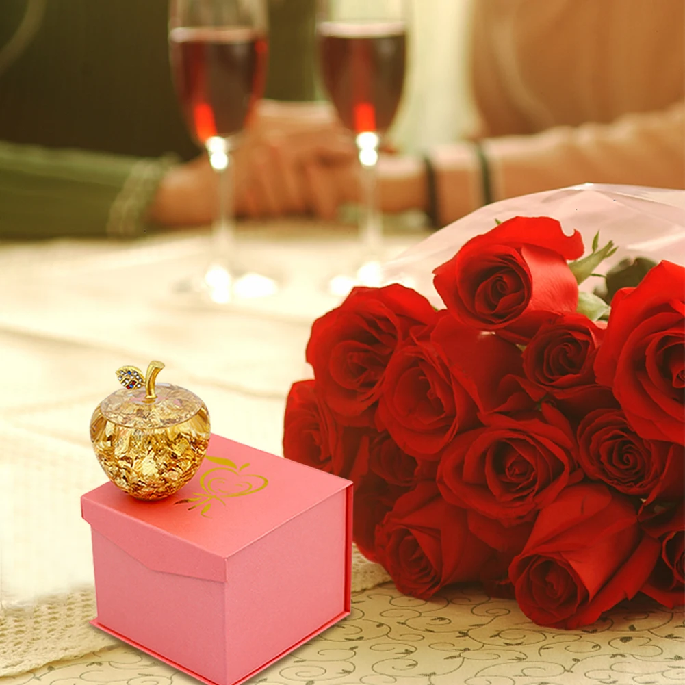 Creative Gold Foil Apple Simulation Decoration For Men And Women Friends Perfume Home Decor